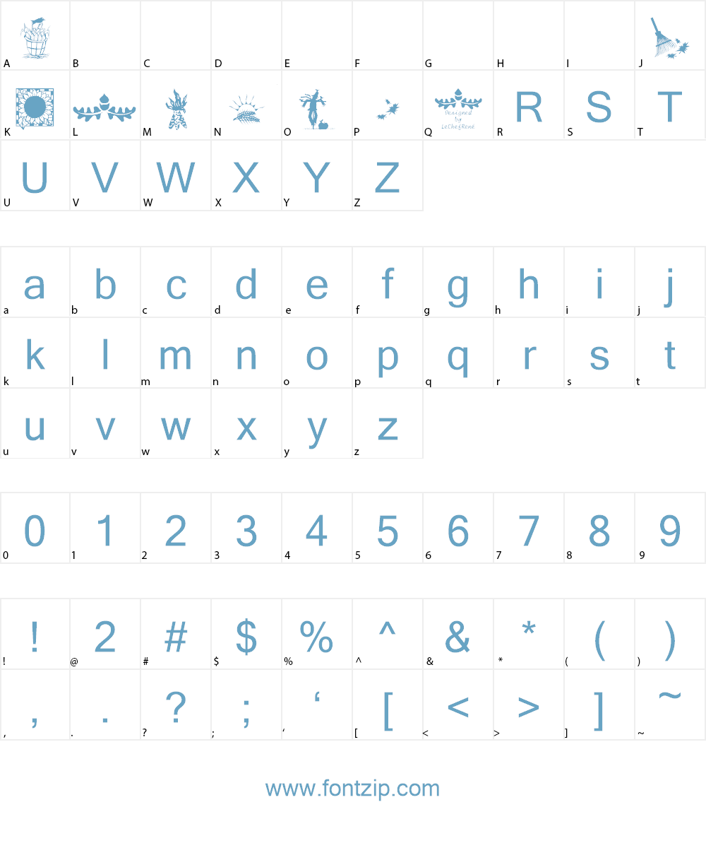 LCR Autumn Harvest Dings Font Character